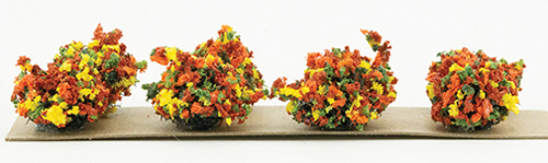 Dollhouse miniature BORDER PLANTS (8), 3/4" AUTUMN